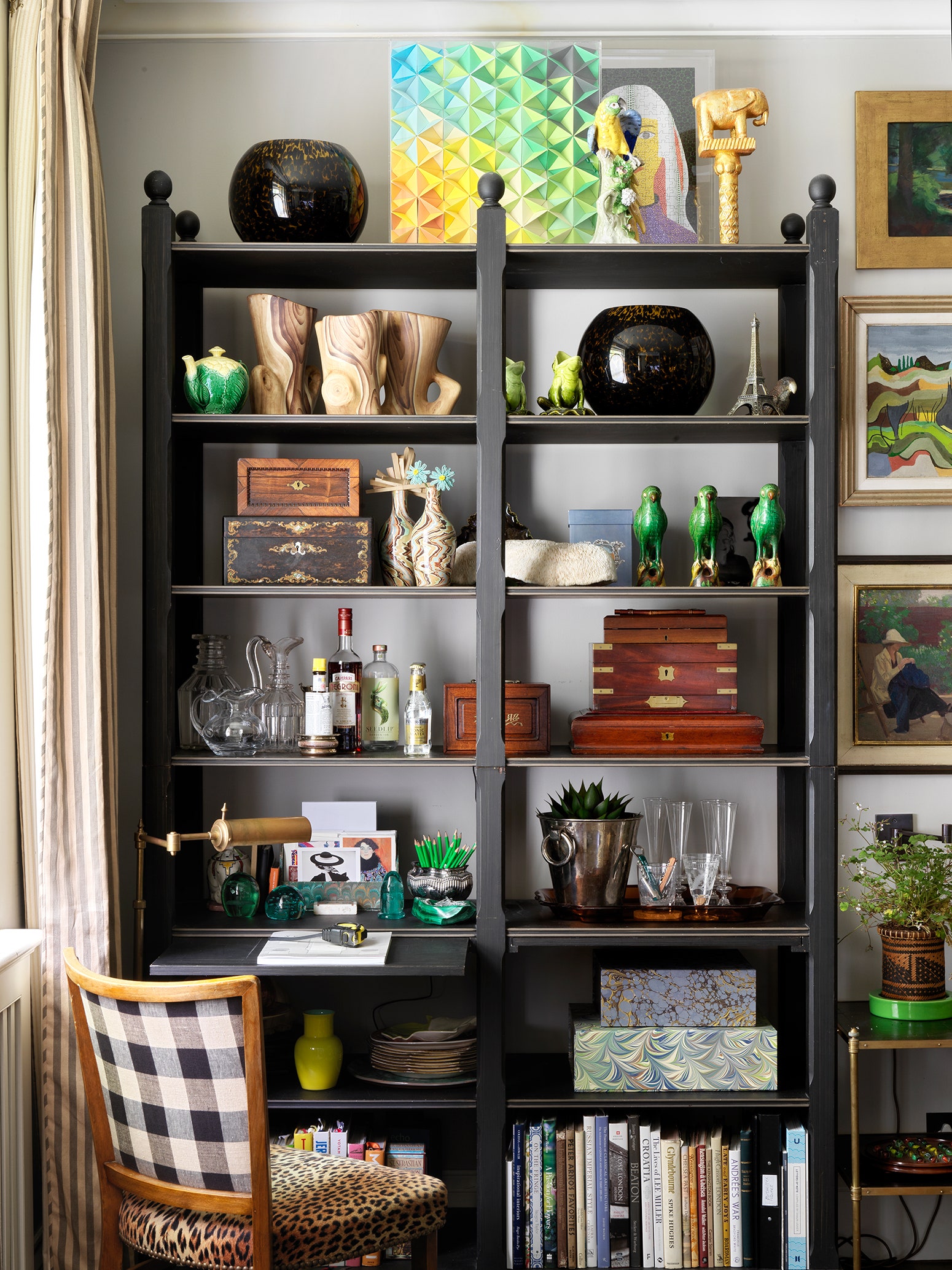 Sibyl Colefax amp John Fowler Design Director Emma Burns' London flat features this bespoke shelving with a small...