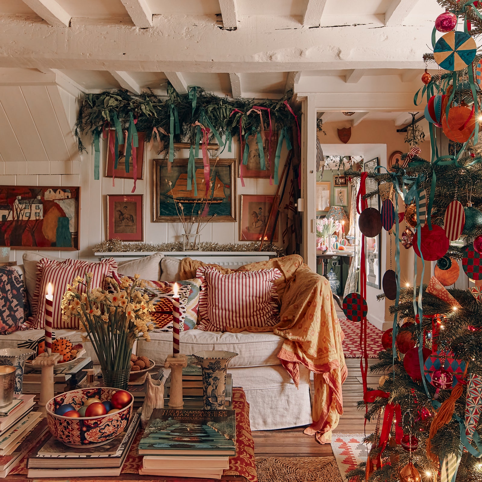 A maximalist Christmas at Sean Pritchard's 17th-century Somerset cottage