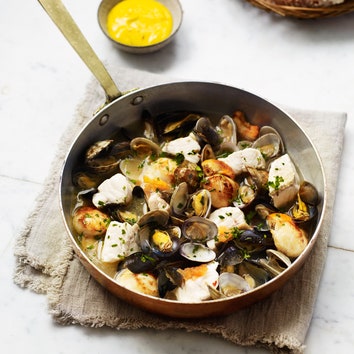 Mediterranean fish stew with saffron mayonnaise