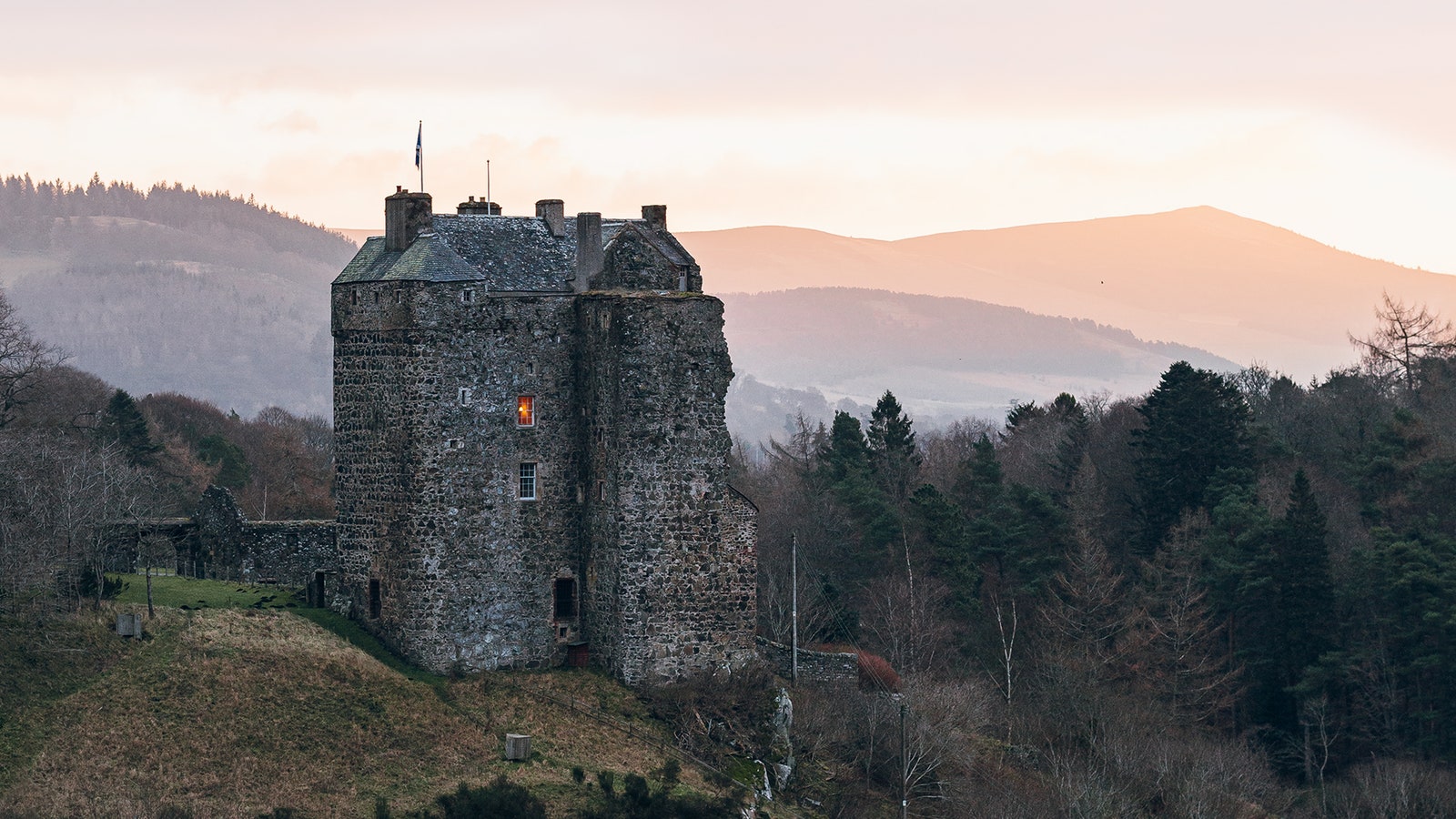 Christmas in the vaulted halls of a 14th-century Scottish castle