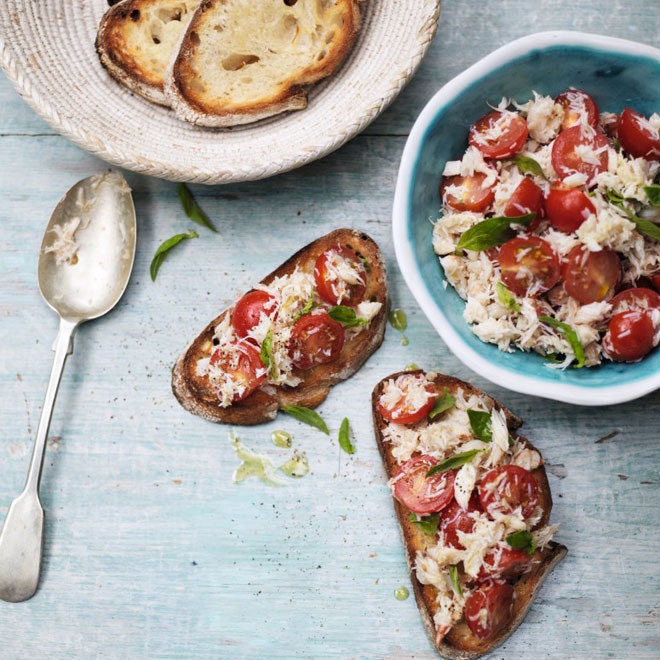 Crab bruschetta